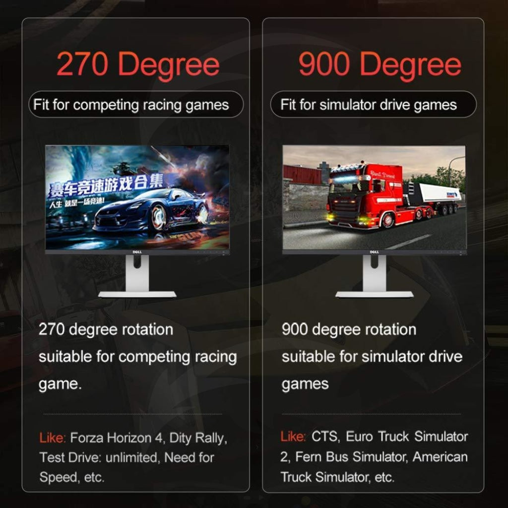 Pxn - V900 900 Degree Racing Game Steering Wheel Black Pxn - V900 900 Degree Racing Game Steering Wheel Black